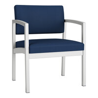 Lesro Lenox Steel Patriot Plus Imperial Blue Vinyl Oversized Guest Arm Chair