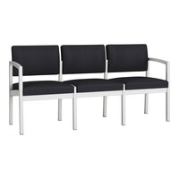 Lesro Lenox Steel Patriot Plus Black Vinyl 3-Seat Sofa