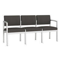 Lesro Lenox Steel Patriot Plus Charcoal Vinyl 3-Seat Sofa