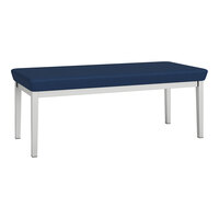 Lesro Lenox Steel Patriot Plus Imperial Blue Vinyl 2-Seat Bench