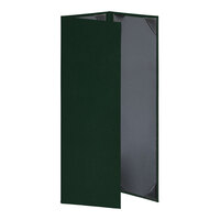 H. Risch, Inc. Oakmont 4 1/4" x 14" Green 3-Panel Menu Cover with Album Style Corners