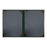 H. Risch, Inc. Oakmont 8 1/2" x 11" Green 2-Panel Menu Cover with Album Style Corners