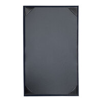 H. Risch, Inc. Oakmont 8 1/2" x 14" Blue 1-Panel Menu Cover with Album Style Corners