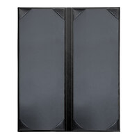 H. Risch, Inc. Oakmont Black 2-Panel Menu Cover with Album Style Corners