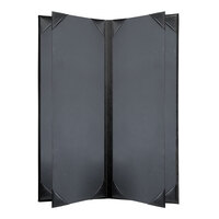 H. Risch, Inc. Oakmont Black 6-Panel Menu Cover with Album Style Corners