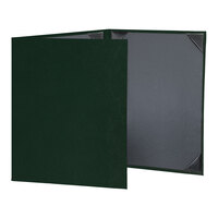 H. Risch, Inc. Oakmont 8 1/2" x 11" Green 3-Panel Menu Cover with Album Style Corners