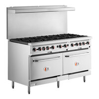 Cooking Performance Group CC60-N Natural Gas 10 Burner 60" Range with 2 Convection Ovens - 364,000 BTU