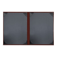 H. Risch, Inc. Oakmont 8 1/2" x 11" Wine 2-Panel Menu Cover with Album Style Corners