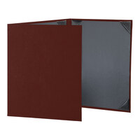 H. Risch, Inc. Oakmont 8 1/2" x 11" Wine 3-Panel Menu Cover with Album Style Corners