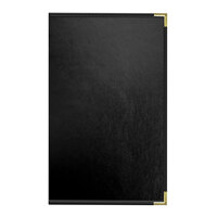 H. Risch, Inc. Oakmont 8 1/2" x 14" Black 8-View Menu Cover