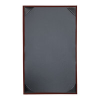 H. Risch, Inc. Oakmont 8 1/2" x 14" Wine 1-Panel Menu Cover with Album Style Corners