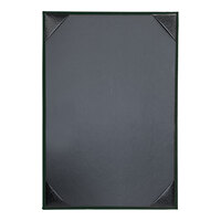 H. Risch, Inc. Oakmont 5 1/2" x 8 1/2" Green 1-Panel Menu Cover with Album Style Corners