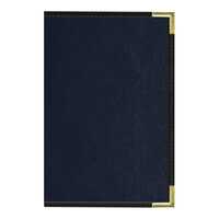 H. Risch, Inc. Oakmont 5 1/2" x 8 1/2" Blue 8-View Menu Cover