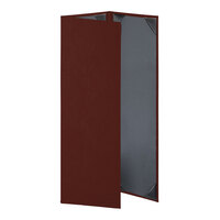 H. Risch, Inc. Oakmont 4 1/4" x 14" Wine 3-Panel Menu Cover with Album Style Corners