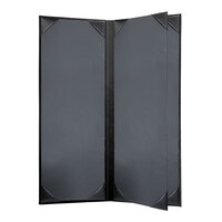 H. Risch, Inc. Oakmont Black 4-Panel Menu Cover with Album Style Corners