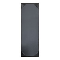 H. Risch, Inc. Oakmont 4 1/4" x 14" Black 1-Panel Menu Cover with Album Style Corners