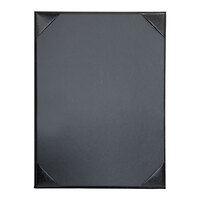 H. Risch, Inc. Oakmont 8 1/2" x 11" Black 1-Panel Menu Cover with Album Style Corners