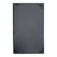 H. Risch, Inc. Oakmont 8 1/2" x 14" Green 1-Panel Menu Cover with Album Style Corners