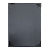 H. Risch, Inc. Oakmont 8 1/2" x 11" Blue 1-Panel Menu Cover with Album Style Corners