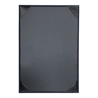H. Risch, Inc. Oakmont 5 1/2" x 8 1/2" Blue 1-Panel Menu Cover with Album Style Corners