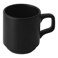 Bon Chef Tavola Midnight 10 oz. Black Porcelain Mug - 36/Case