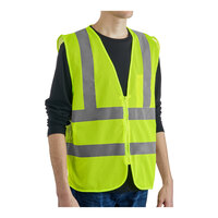 Lavex Class 2 Lime High Visibility Safety Vest with Zipper Closure - 50/Case