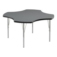 Correll Deluxe 48" Clover Montana Granite 19"-29" Adjustable Height High-Pressure Laminate Top Activity Table with Silver Legs and Black T-Mold