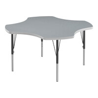 Correll Deluxe 48" Clover Gray Granite 19"-29" Adjustable Height High-Pressure Laminate Top Activity Table with Black Legs and Gray T-Mold