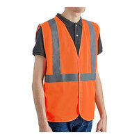Lavex Class 2 Orange High Visibility Surveyor's Safety Vest with Hook & Loop Closure - 50/Case