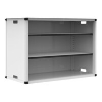 Luxor 17 1/4" x 35 1/2" Black / White Steel 3-Shelf Modular Classroom Bookcase Add-On