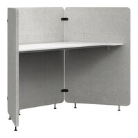 Luxor Reclaim 73" x 32" x 54 1/2" Gray / White PET / Melamine 3-Panel Acoustic Work Pod / Cubicle RCLMWP3