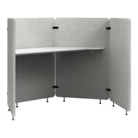 Luxor Reclaim 73" x 62 3/4" x 54 1/2" Gray / White PET / Melamine 4-Panel Acoustic Work Pod / Cubicle RCLMWP4