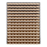 Quantum 48" x 61" Gray Steel Louvered Panel with (165) 7 3/8" x 4 1/8" x 3" Ivory Bins QLP-4861-220-165IV