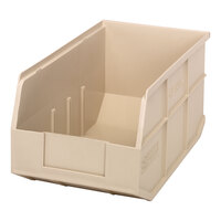 Quantum 14" x 8 1/4" x 7" Ivory Stackable Shelf Bin SSB443IV