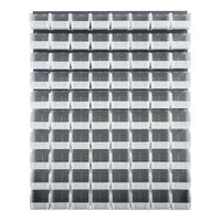 Quantum 48" x 61" Gray Steel Louvered Panel with (80) 10 7/8" x 5 1/2" x 5" Clear Bins QLP-4861-230-80CL