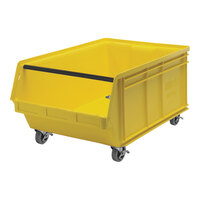 Quantum Magnum 29" x 18 3/8" x 14 7/8" Yellow Mobile Storage Tote Bin QMS843MOBYL