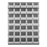 Quantum 48" x 61" Gray Steel Louvered Panel with (35) 14 3/4" x 8 1/4" x 7" Clear Bins QLP-4861-240-35CL