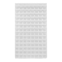 Quantum 36" x 61" Oyster White Steel Louvered Panel with (120) 7 3/8" x 4 1/8" x 3" Clear Bins QLP-3661HC-220-120CL