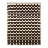 Quantum 48" x 61" Oyster White Steel Louvered Panel with (165) 7 3/8" x 4 1/8" x 3" Ivory Bins QLP-4861HC-220-165IV