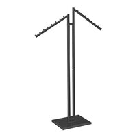 12" x 15" x 70" Black 2-Way Clothing Rack with 2 Slant Arms