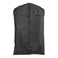 Econoco 24" x 54" Black 3 Gauge Vinyl Zippered Garment Cover with Taffeta Finish, Black Trim, and Oval Window 54B/B