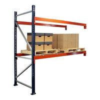 Interlake Mecalux 96" x 48" x 120" Blue / Orange Heavy-Duty Bolted Teardrop Pallet Rack Add-On 3141204850E96A - 6,820 lb. Individual Shelf Capacity