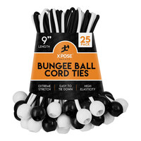 Xpose Safety 9" Assorted Black and White Heavy-Duty Bungee Ball Cords BB-9M-25 - 25/Pack