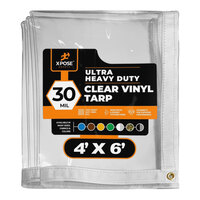 Xpose Safety 4' x 6' Clear Super Heavy-Duty Weatherproof 30 Mil PVC Vinyl Tarp CVT30-46