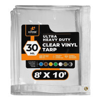 Xpose Safety 8' x 10' Clear Super Heavy-Duty Weatherproof 30 Mil PVC Vinyl Tarp CVT30-810