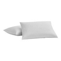 Garnier-Thiebaut Riviera T-300 44" x 21" White Tone-on-Tone Stripe King Size Sateen Weave 100% ELS Cotton Pillowcase - 120/Case