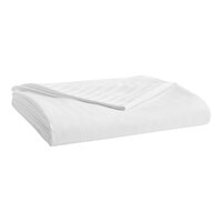 Garnier-Thiebaut Bordeaux T-320 120" x 114" White Tone-on-Tone Stripe King Size Sateen Weave 100% ELS Cotton Flat Sheet - 20/Case