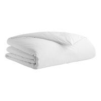 Garnier-Thiebaut Nashville T-200 96" x 88" White Queen Size Percale Weave Cotton / Polyester Duvet Cover - 10/Case