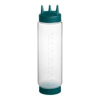 Vollrath Traex® 24 oz. Clear FIFO Squeeze Dispenser with Green Tri Tip™ Cap and Base Cap