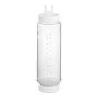 Vollrath Traex® 24 oz. Clear FIFO Squeeze Dispenser with Clear Twin Tip™ Cap and Base Cap